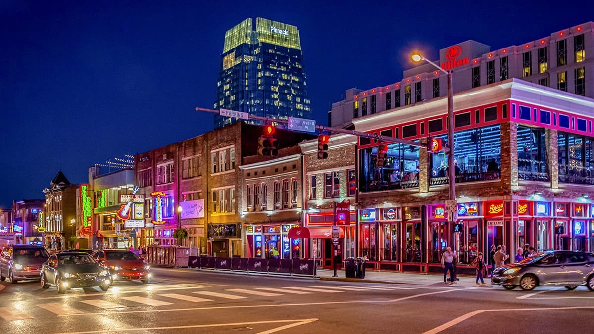 Nashville Broadway at Night
